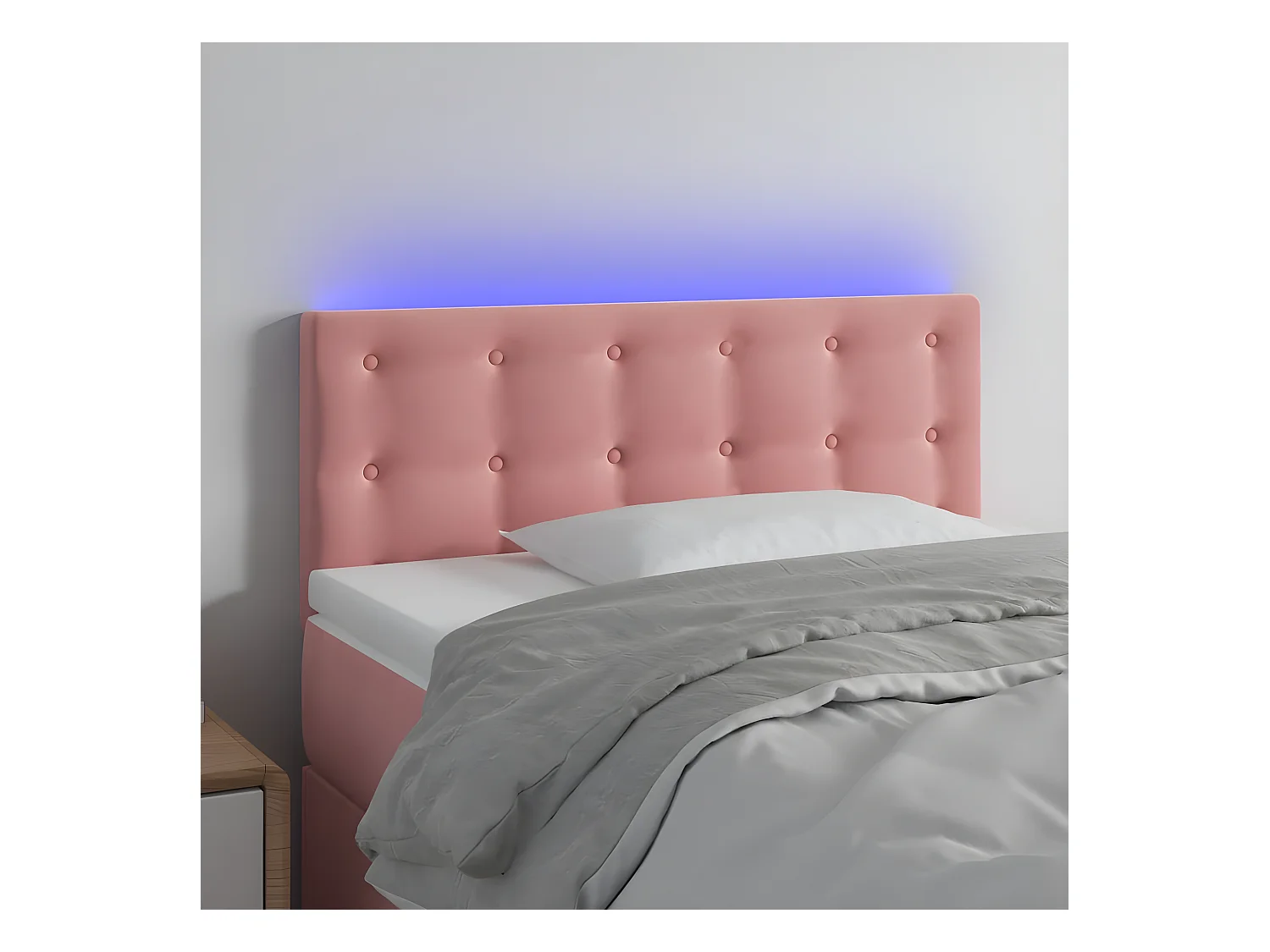 Tête de lit à LED Rose 100x5x78/88 cm Velours