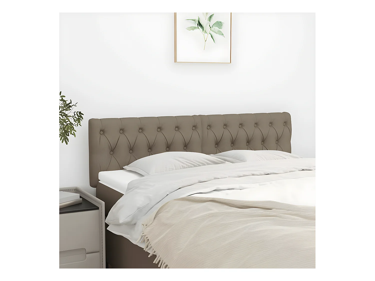 Hoofdborden 2 st 72x7x78/88 cm stof taupe