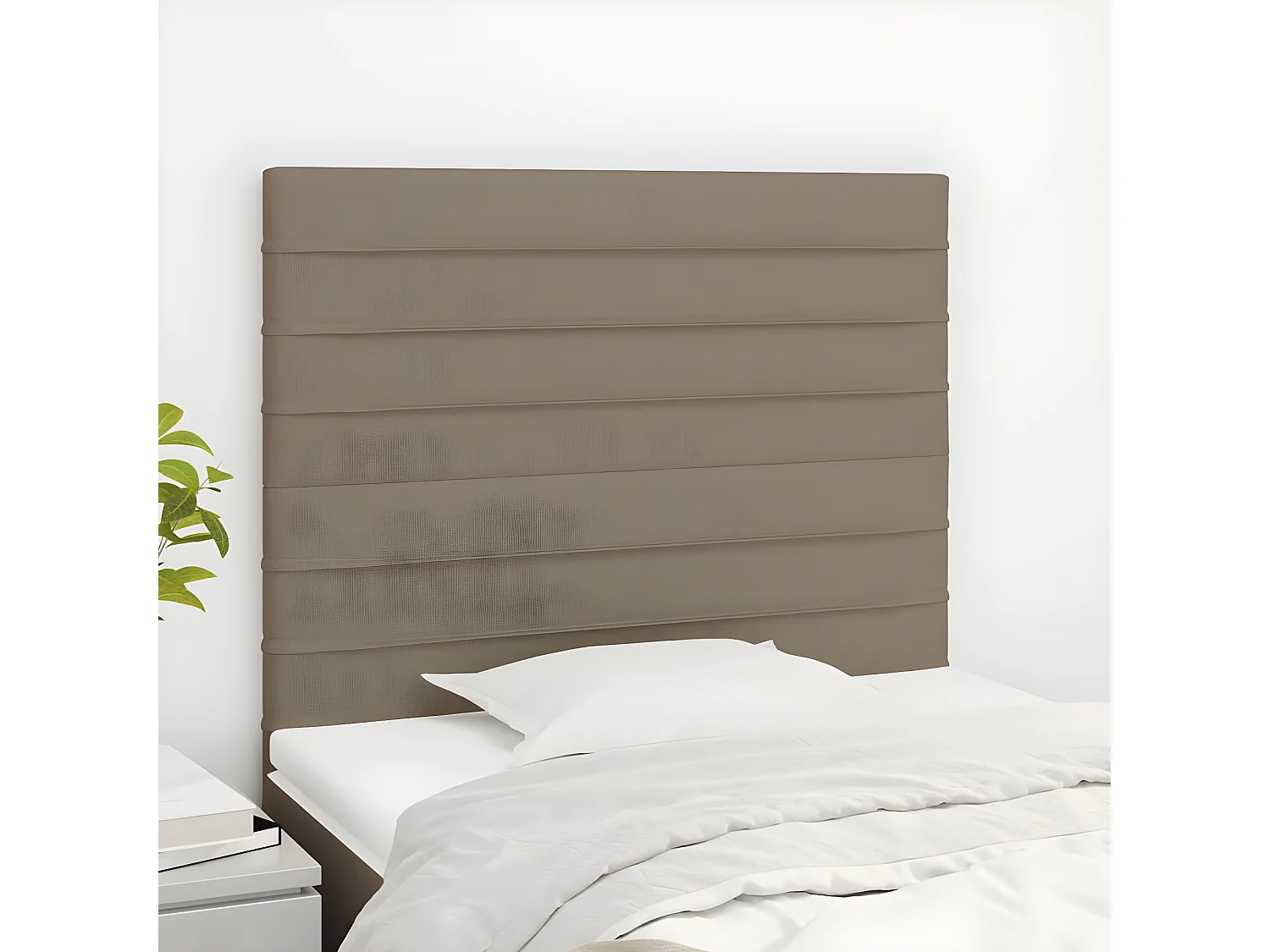 Cabeceros 2 unidades tela gris taupe 80x5x78/88 cm