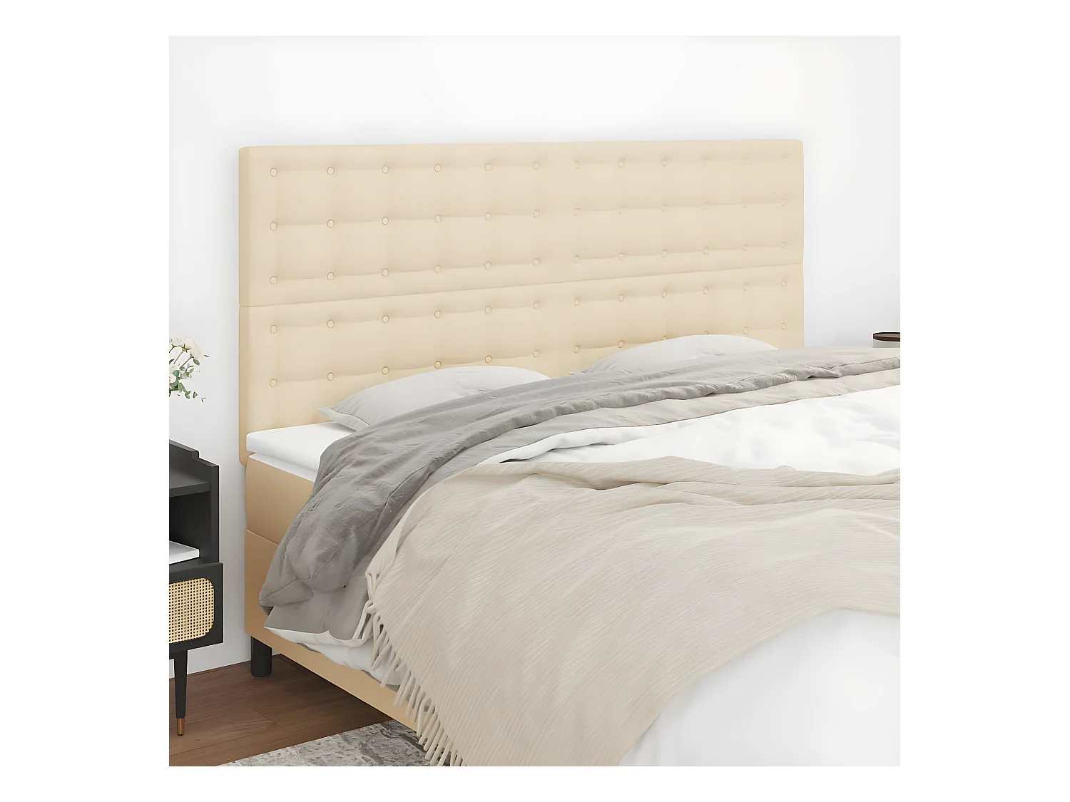 Têtes de lit 4 pièces Crème 80x5x78/88 cm Tissu