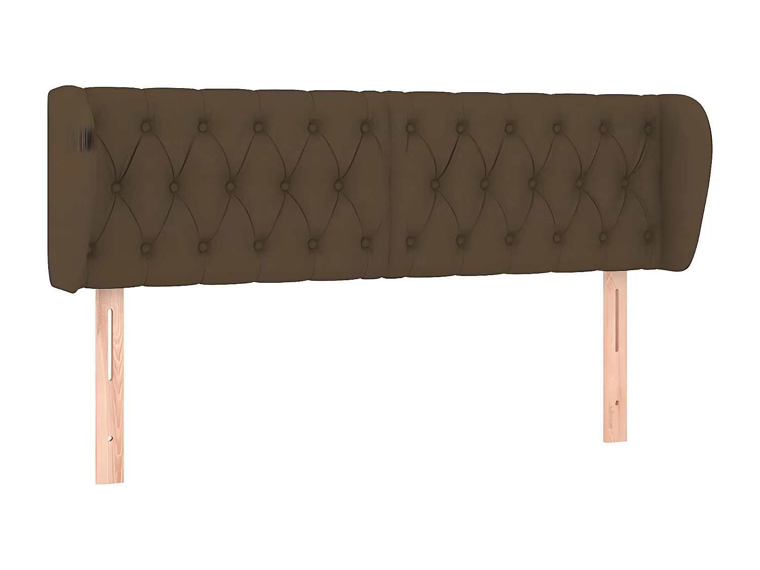 Tête de lit avec oreilles Marron foncé 163x23x78/88 cm Tissu