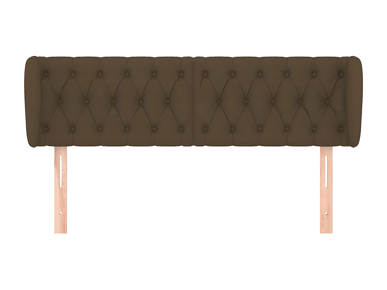 Tête de lit avec oreilles Marron foncé 163x23x78/88 cm Tissu