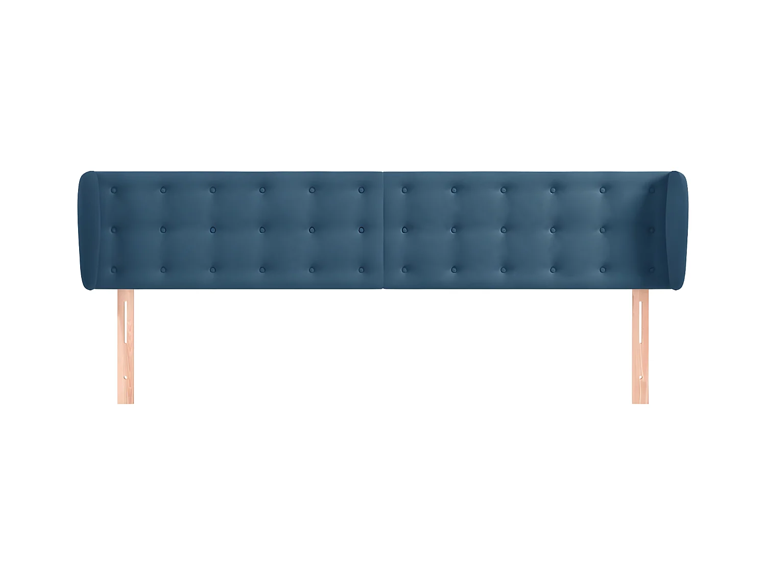 Tête de lit avec oreilles Bleu foncé 183x23x78/88 cm Velours