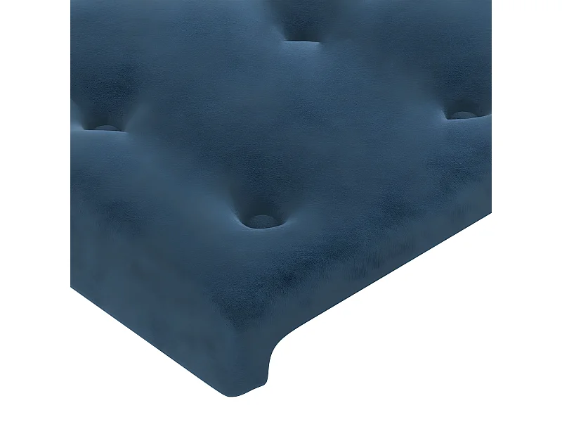 Tête de lit avec oreilles Bleu foncé 183x23x78/88 cm Velours