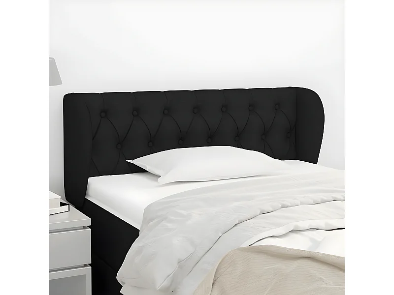Tête de lit avec oreilles Noir 103x23x78/88 cm Tissu
