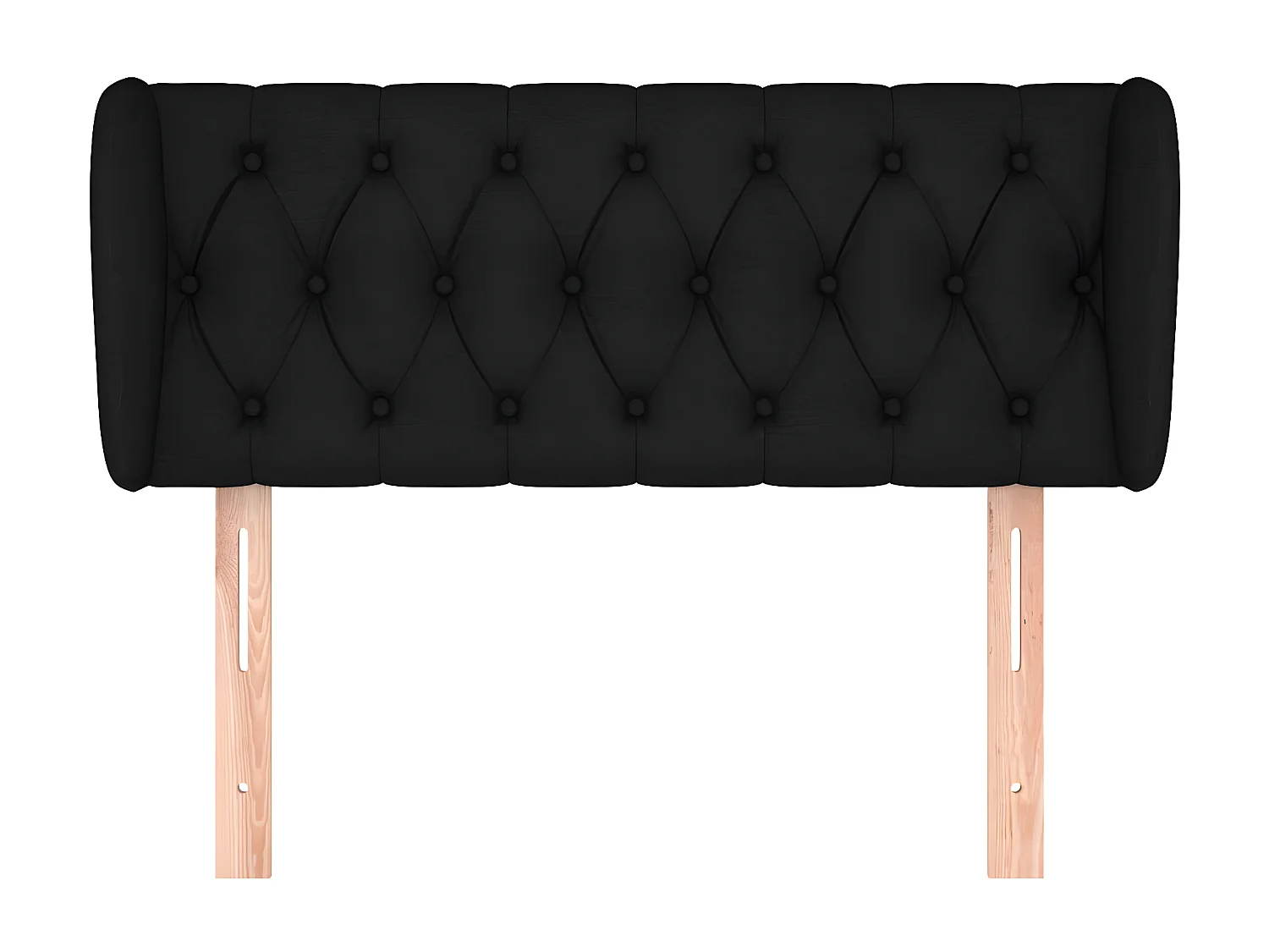 Tête de lit avec oreilles Noir 103x23x78/88 cm Tissu