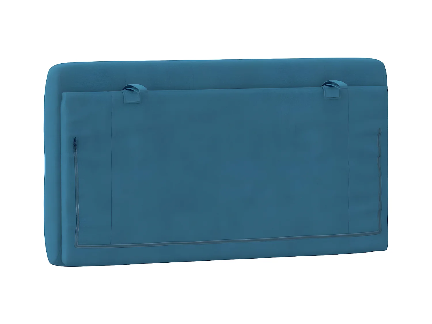 Coussin de tête de lit bleu 100 cm velours