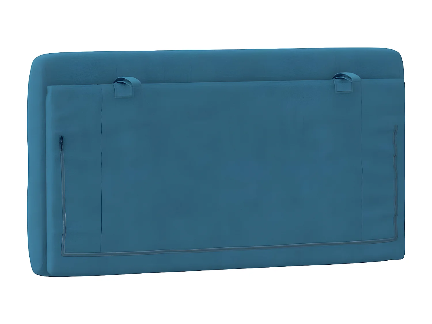 Cabecero de cama acolchado terciopelo azul 100 cm