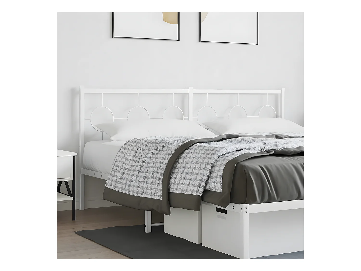 Tête de lit métal blanc 180 cm