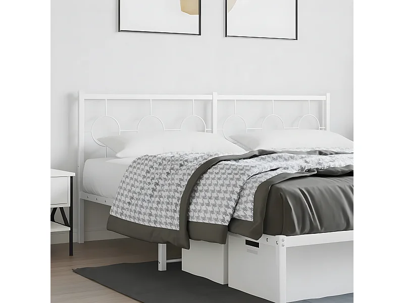 Tête de lit métal blanc 180 cm