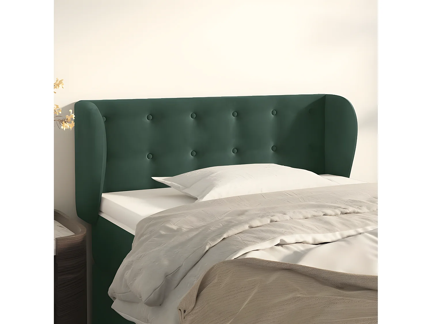 Tête de lit avec oreilles Vert foncé 83x23x78/88 cm Velours