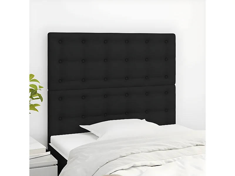 Têtes de lit 2 pièces Noir 80x5x78/88 cm Tissu