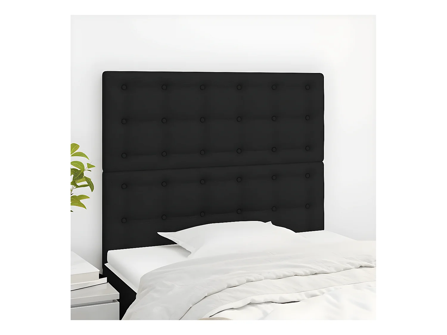 Têtes de lit 2 pièces Noir 80x5x78/88 cm Tissu
