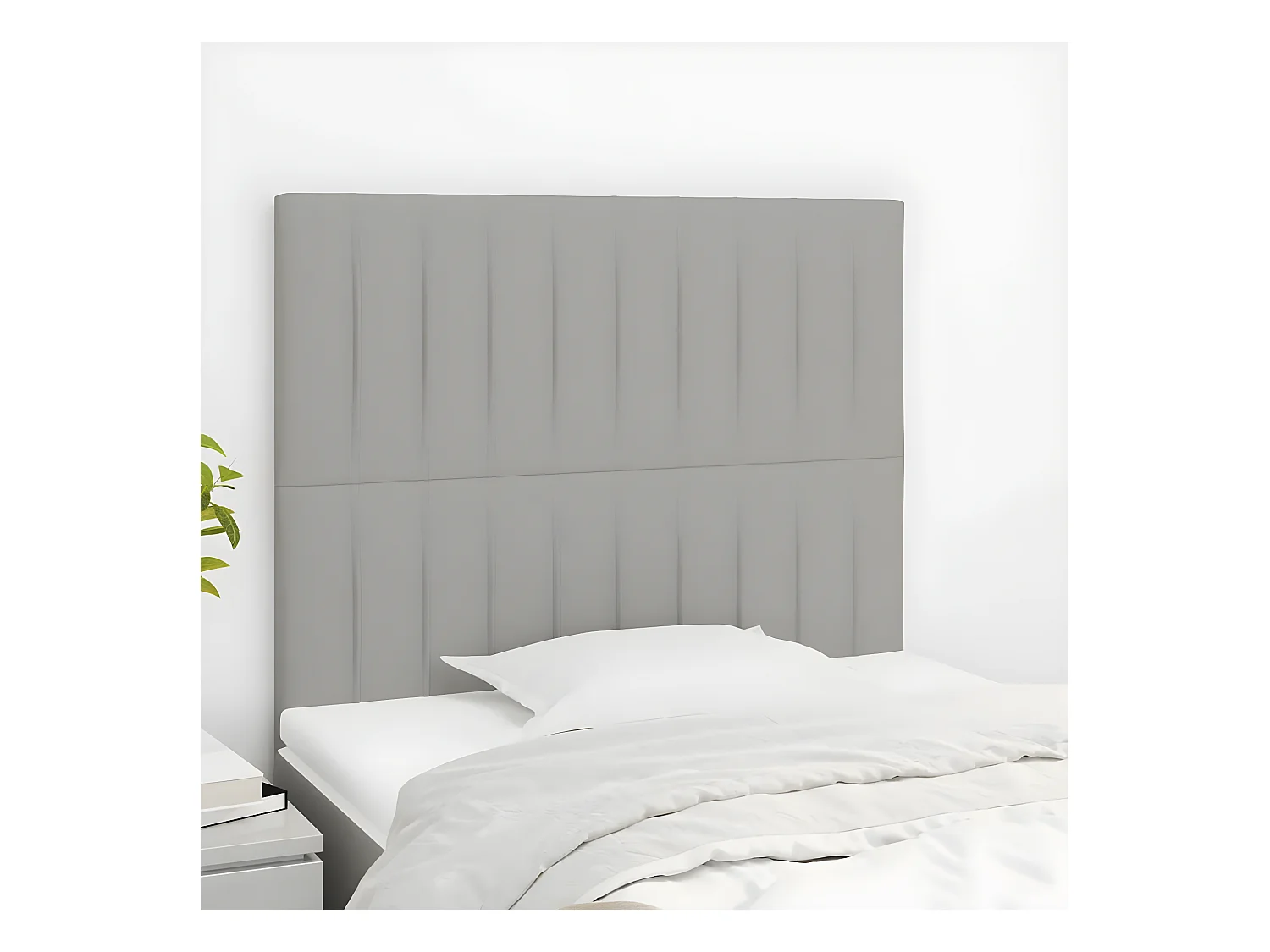 Têtes de lit 2 pièces Gris clair 100x5x78/88 cm Tissu