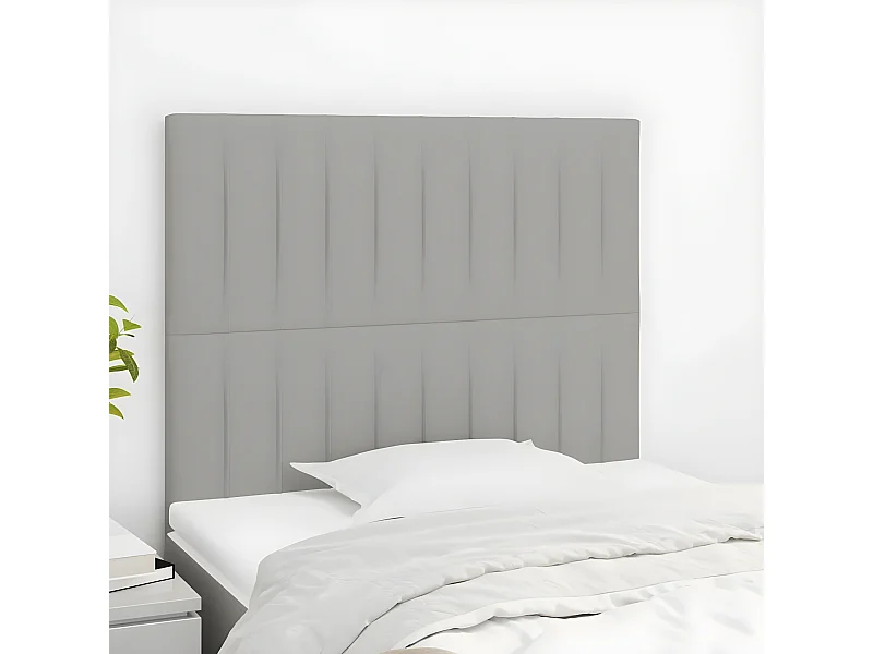 Têtes de lit 2 pièces Gris clair 100x5x78/88 cm Tissu
