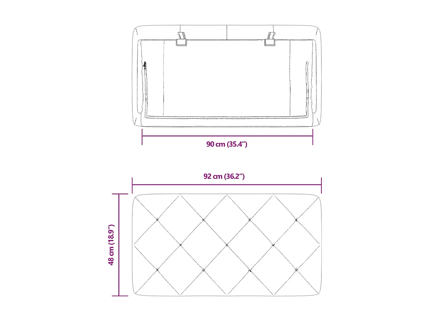 Cabecero de cama acolchado terciopelo rosa 90 cm