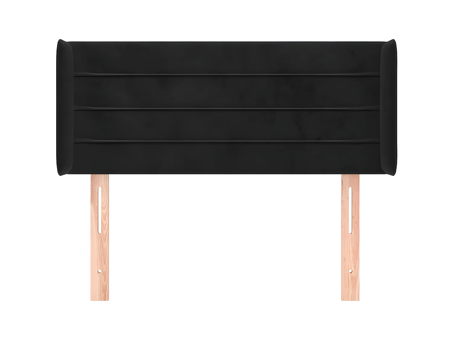 Cabeceira de cama c/ abas veludo 103x16x78/88 cm preto