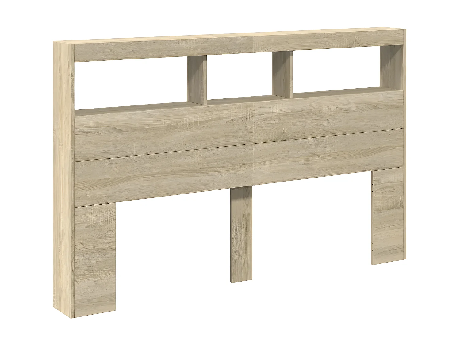 Armoire tête de lit avec LED chêne sonoma 160x17x102 cm