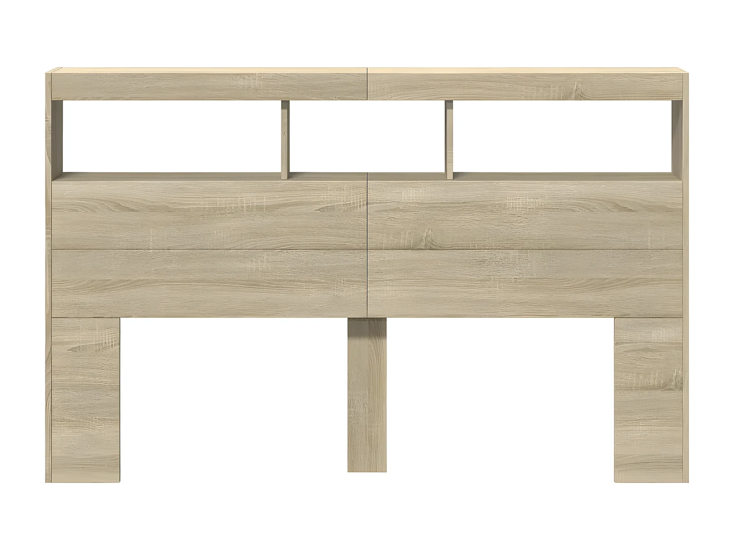 Armoire tête de lit avec LED chêne sonoma 160x17x102 cm