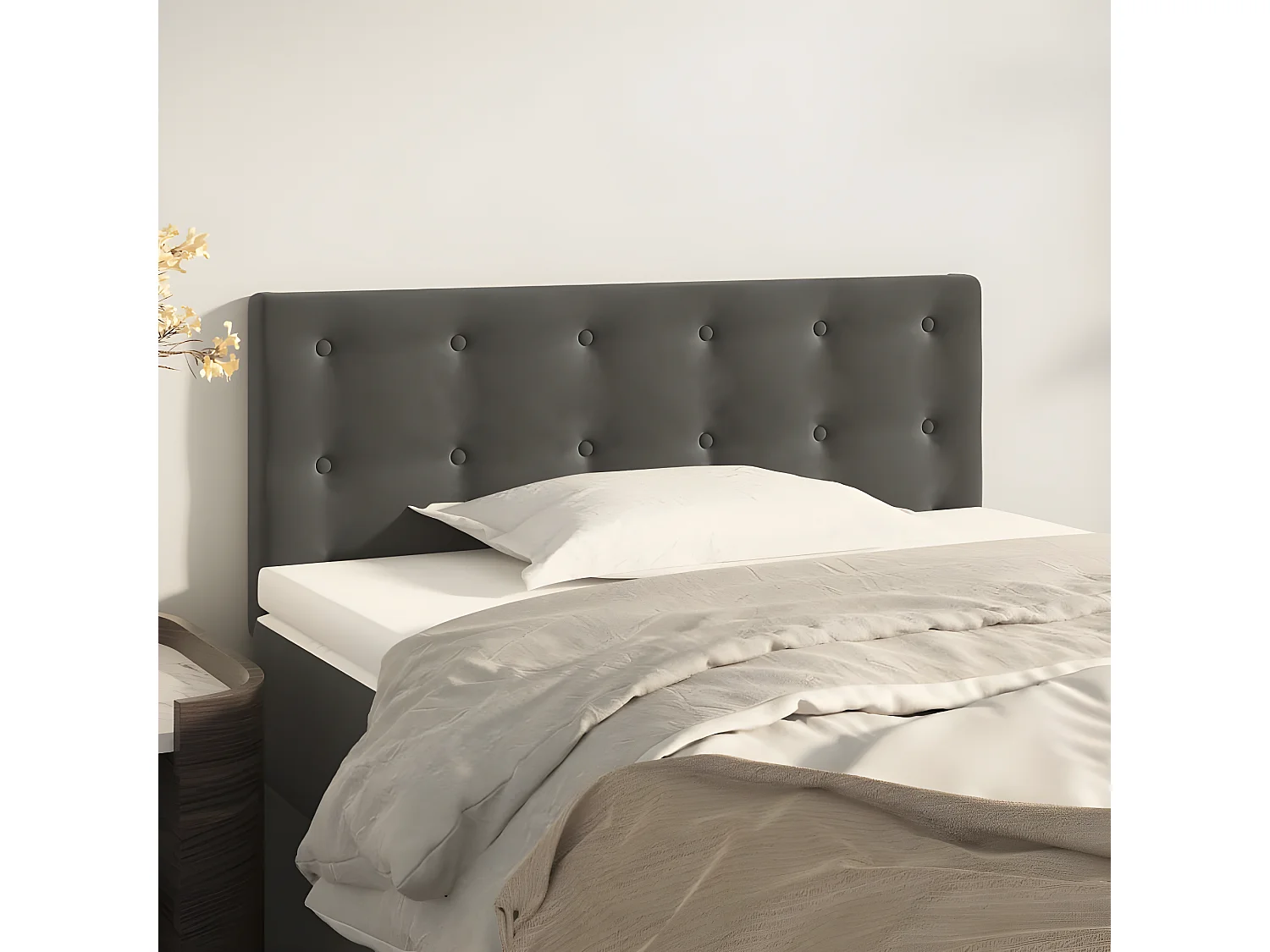 Tête de lit Gris foncé 90x5x78/88 cm Velours