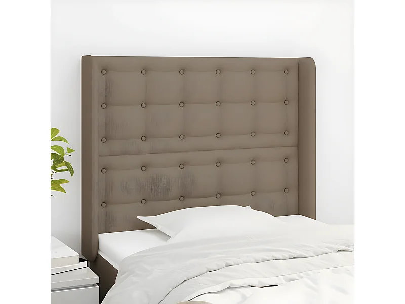 Tête de lit avec oreilles Taupe 93x16x118/128 cm Tissu