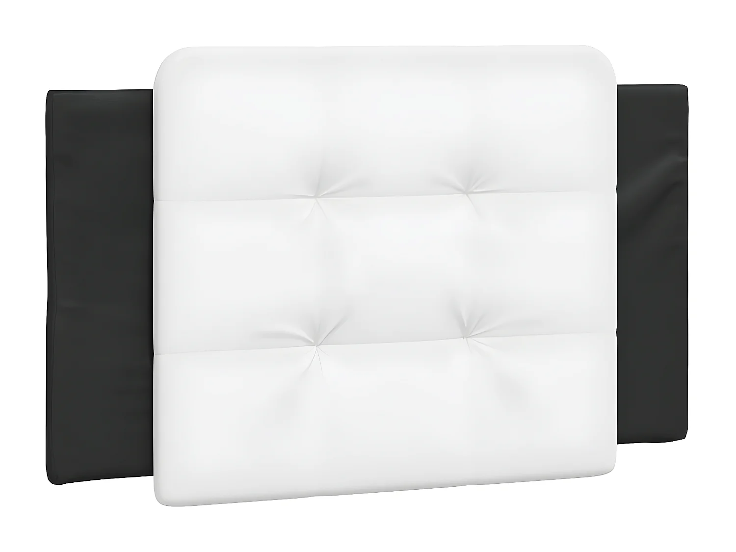 Coussin de tête de lit noir et blanc 80 cm similicuir