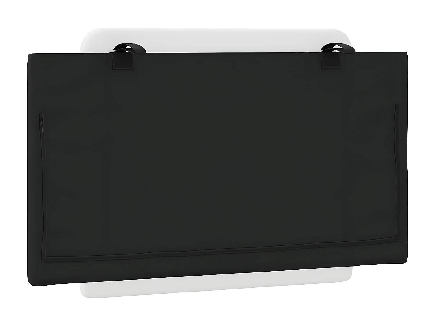 Coussin de tête de lit noir et blanc 80 cm similicuir