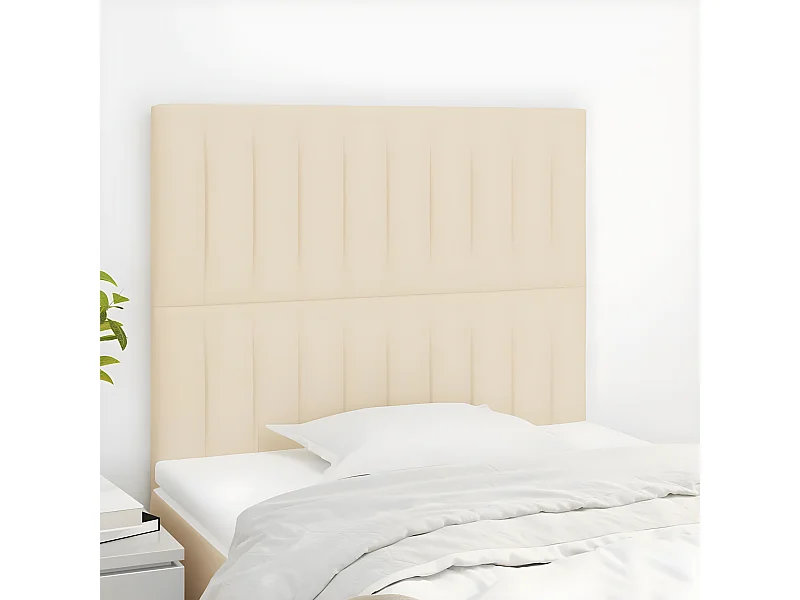 Têtes de lit 2 pièces Crème 100x5x78/88 cm Tissu