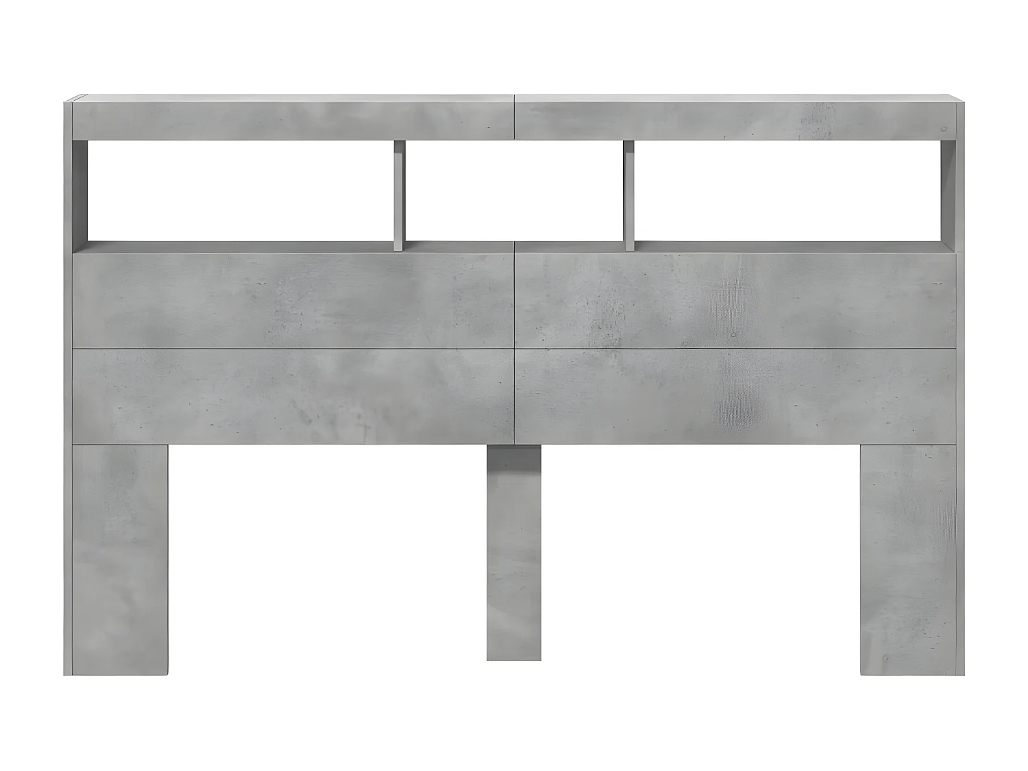 Armoire tête de lit avec LED gris béton 160x17x102 cm