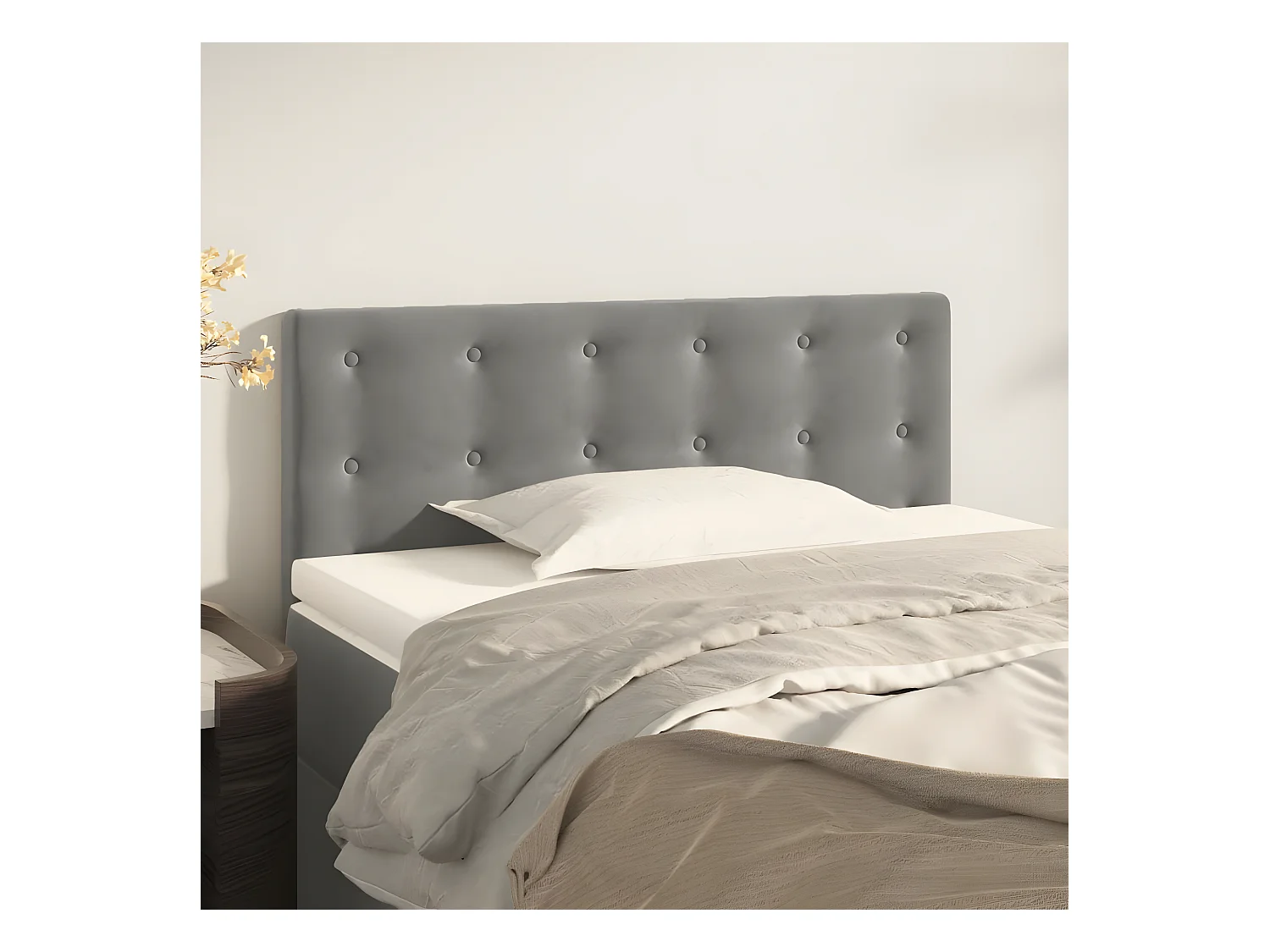 Tête de lit Gris clair 90x5x78/88 cm Velours