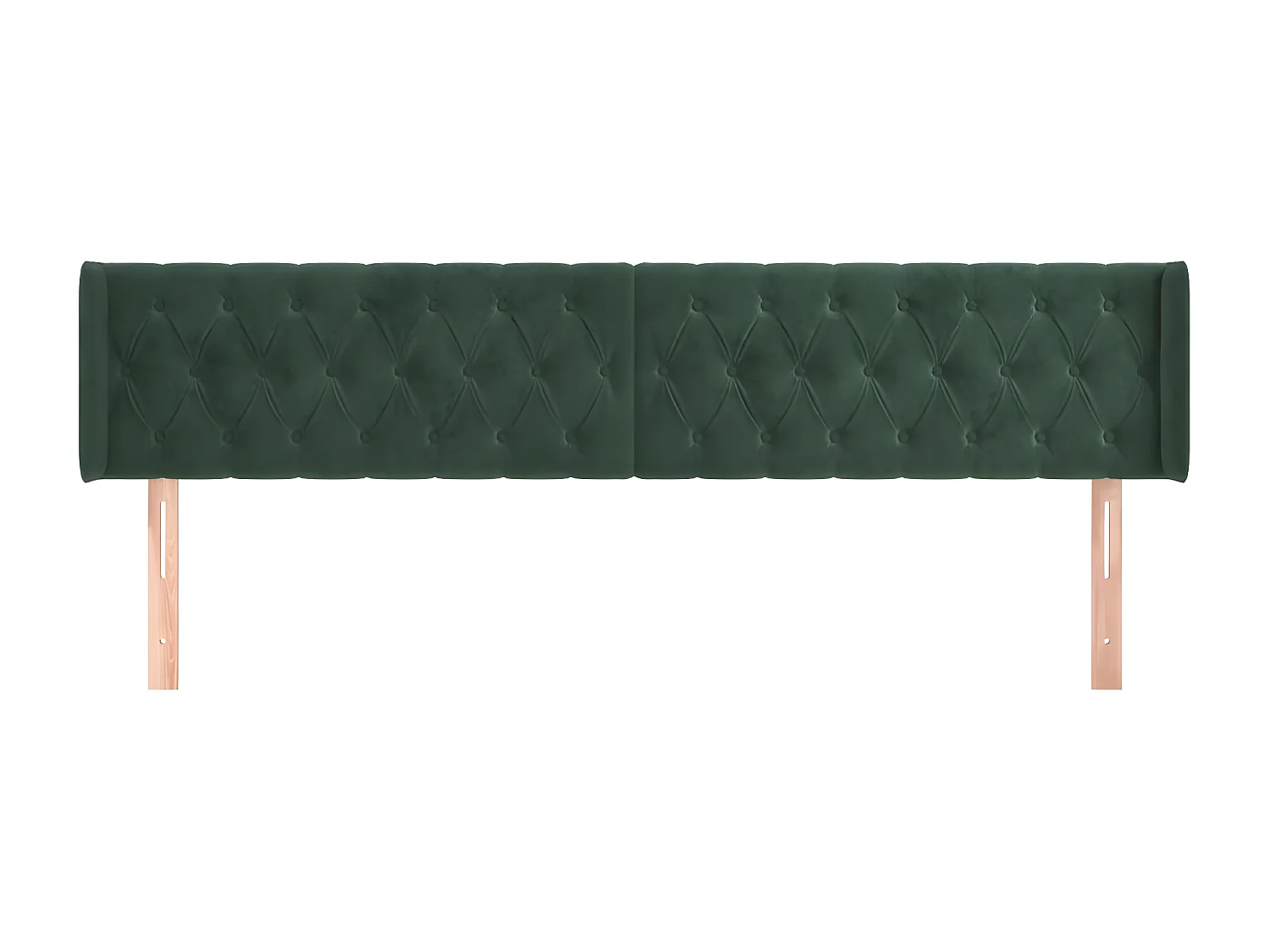 Tête de lit avec oreilles Vert foncé 203x16x78/88 cm Velours