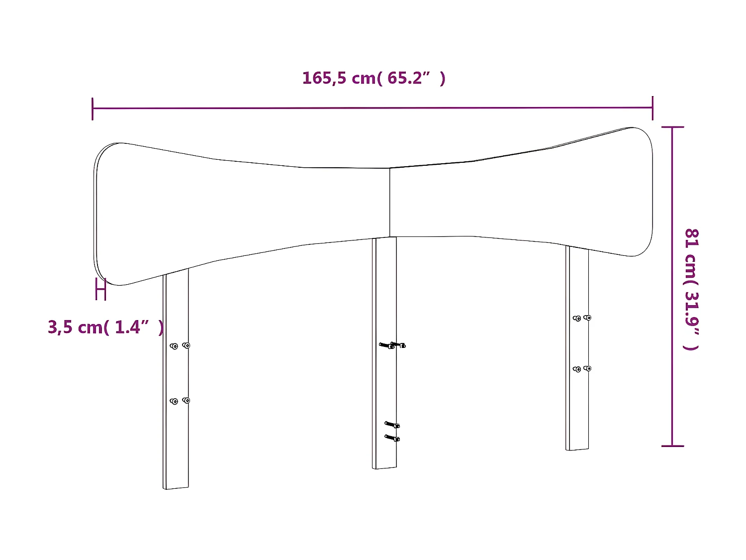 Tête de lit cire marron 160 cm bois massif de pin