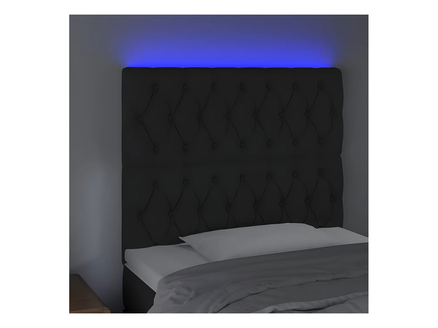 Tête de lit à LED Noir 90x7x118/128 cm Velours