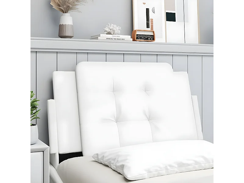 Coussin de tête de lit blanc 90 cm similicuir