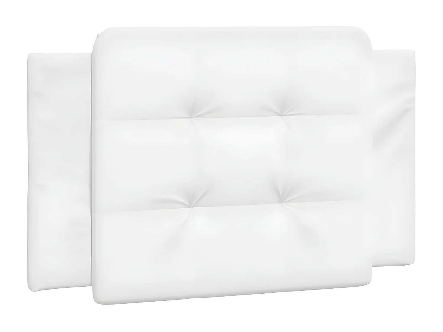 Cabecero de cama acolchado cuero sintético blanco 90 cm