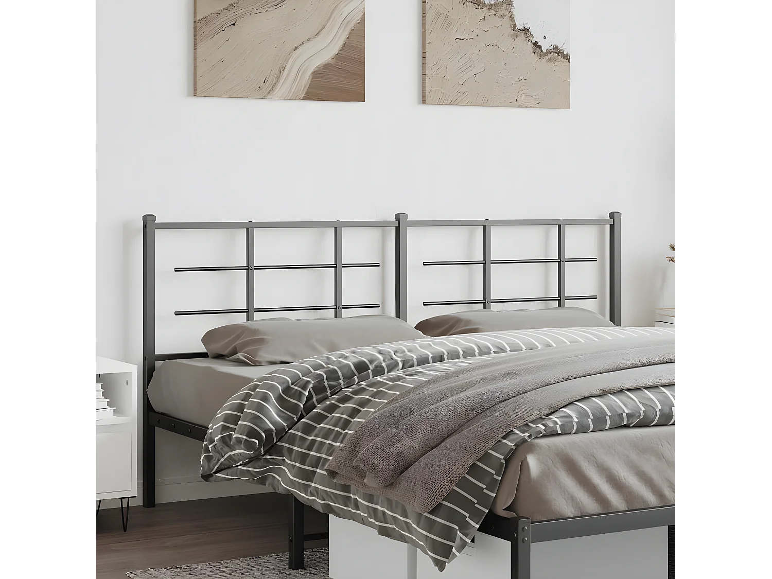 Tête de lit métal noir 193 cm