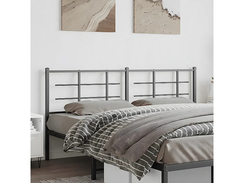 Tête de lit métal noir 193 cm