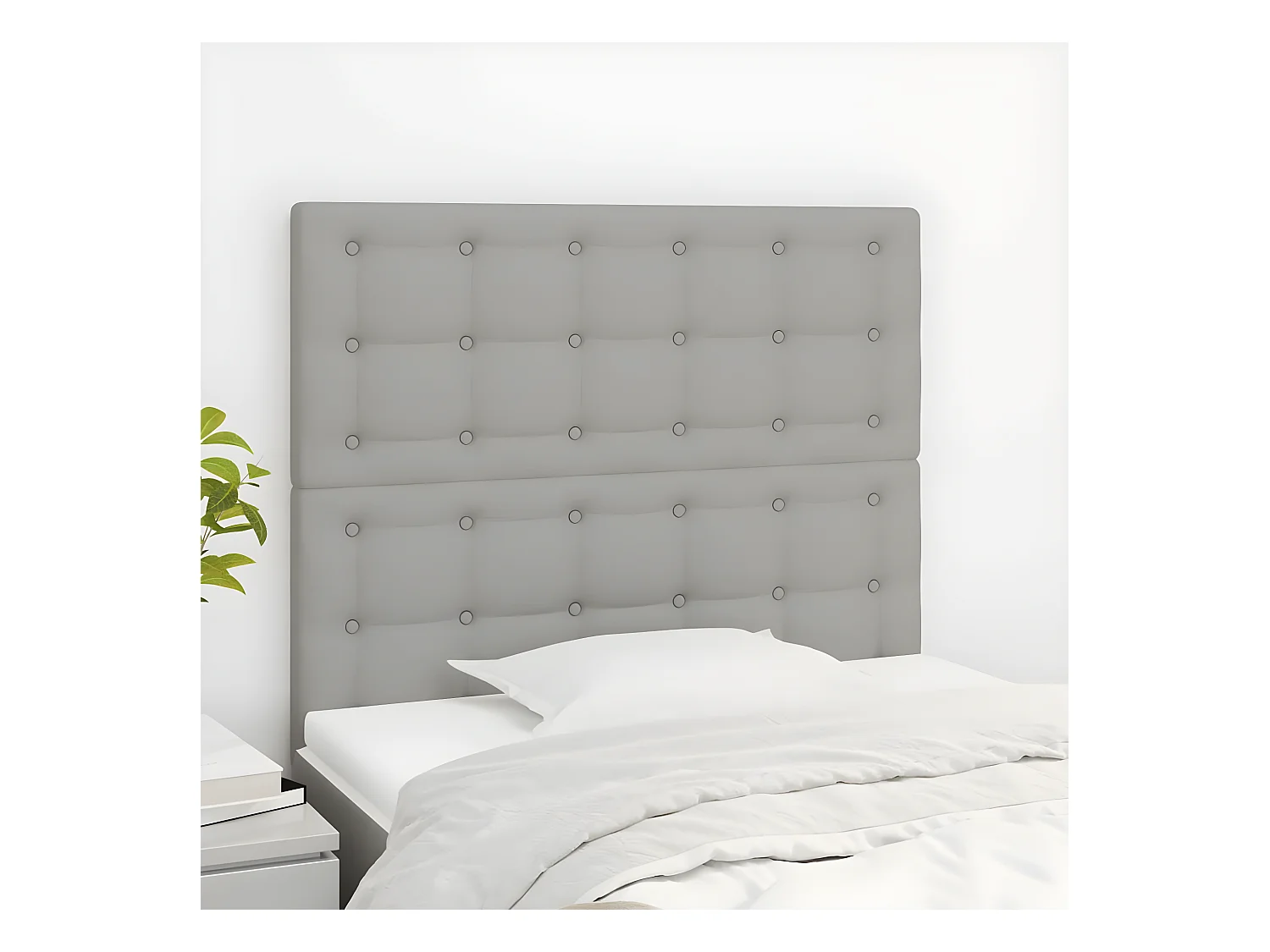 Têtes de lit 2 pièces Gris clair 80x5x78/88 cm Tissu