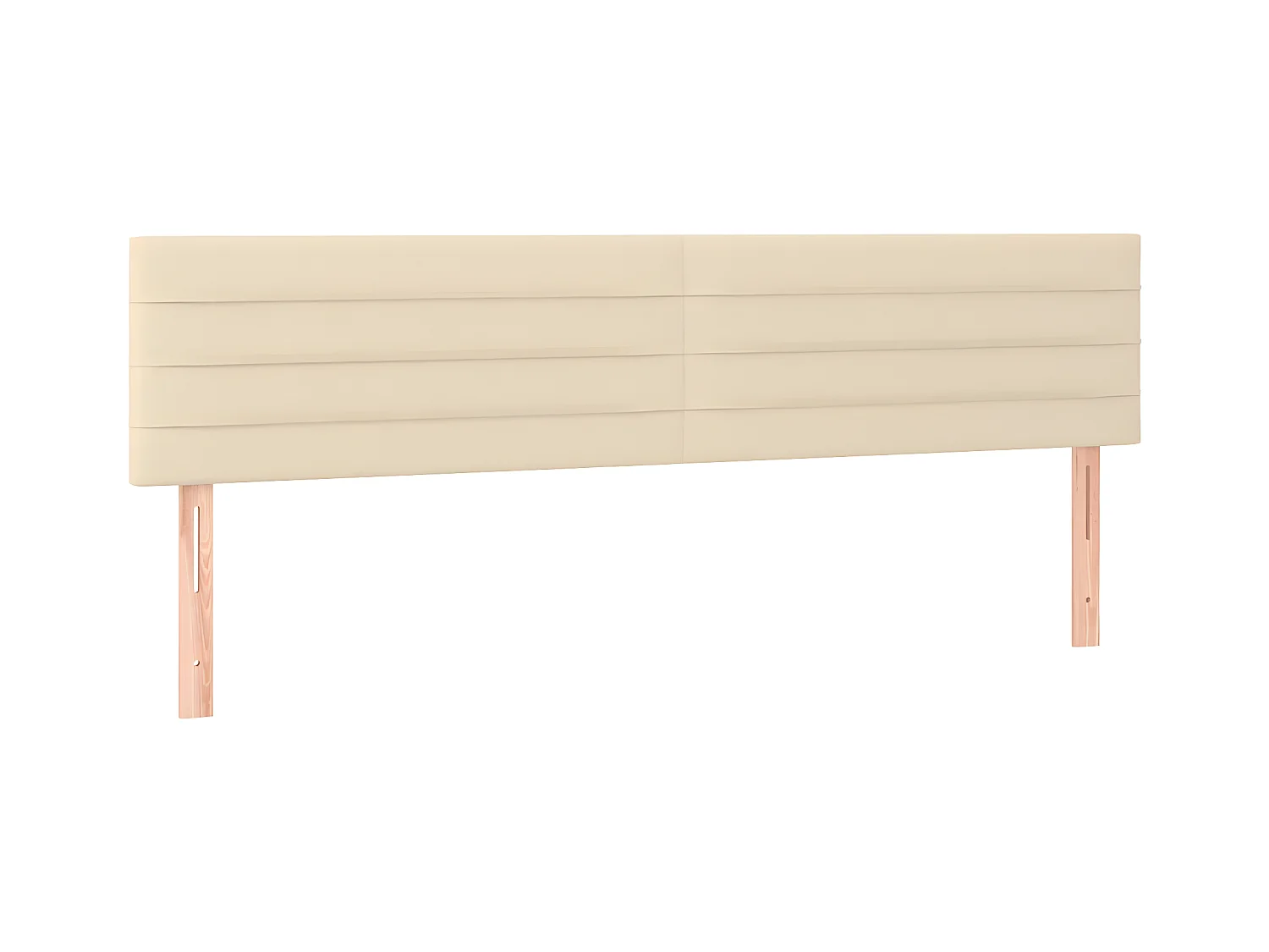 Cabecero con LED de tela color crema 160x5x78/88 cm