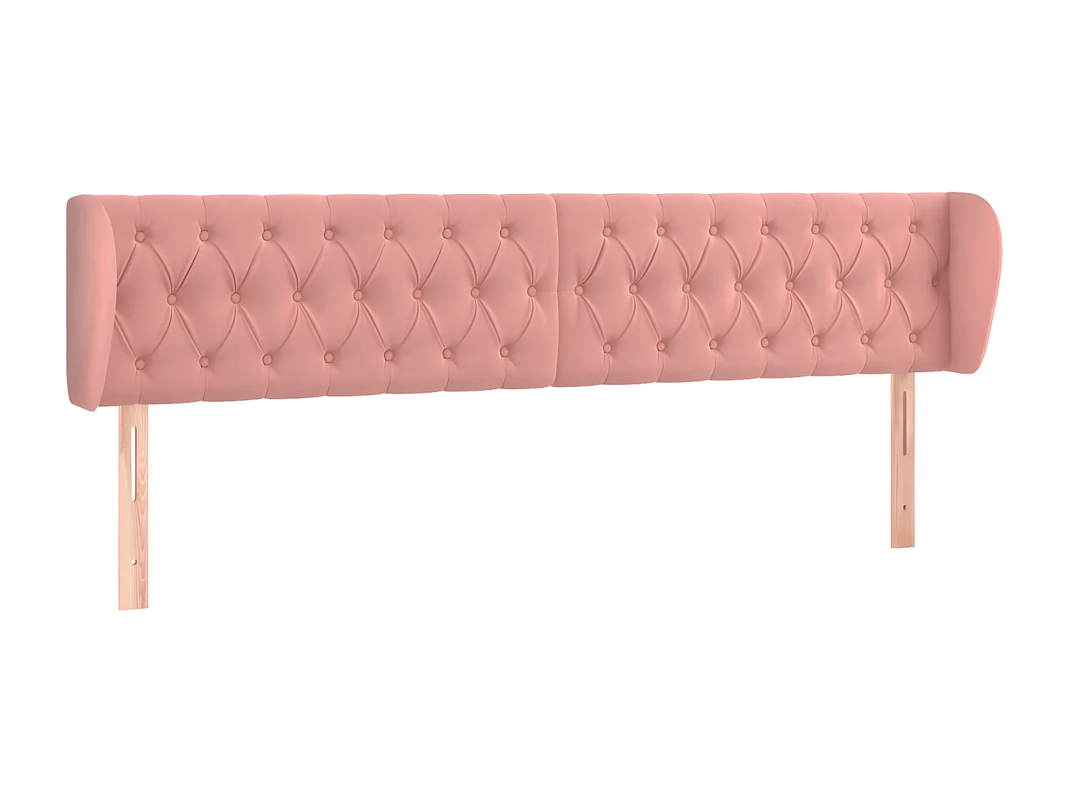 Tête de lit avec oreilles Rose 183x23x78/88 cm Velours