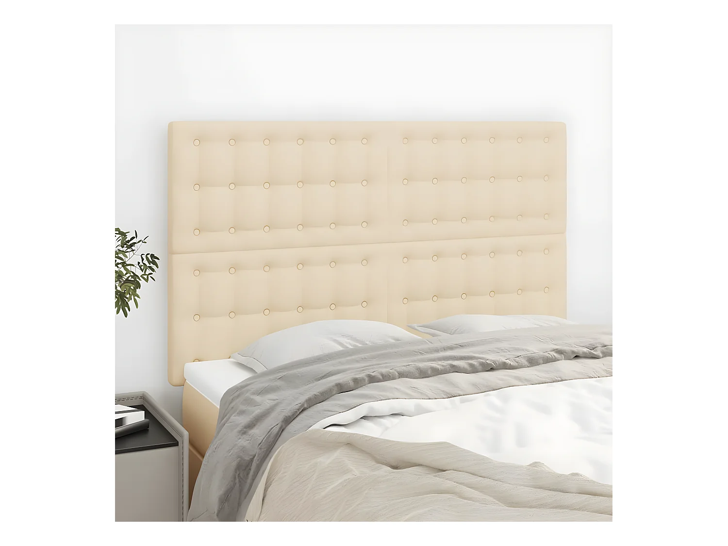Têtes de lit 4 pièces Crème 72x5x78/88 cm Tissu