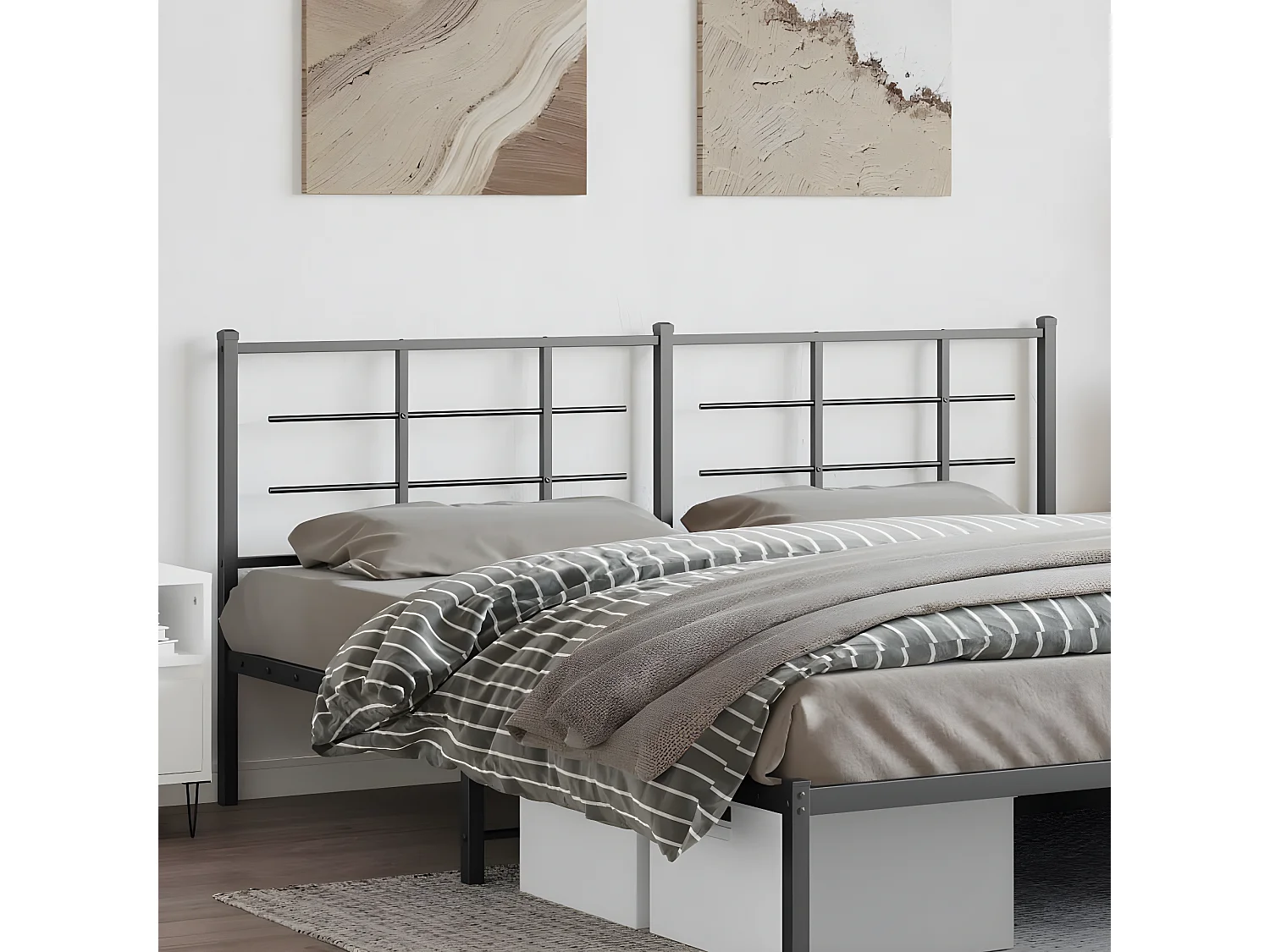 Tête de lit métal noir 200 cm