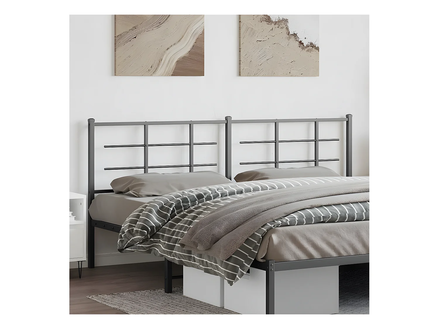 Tête de lit métal noir 200 cm