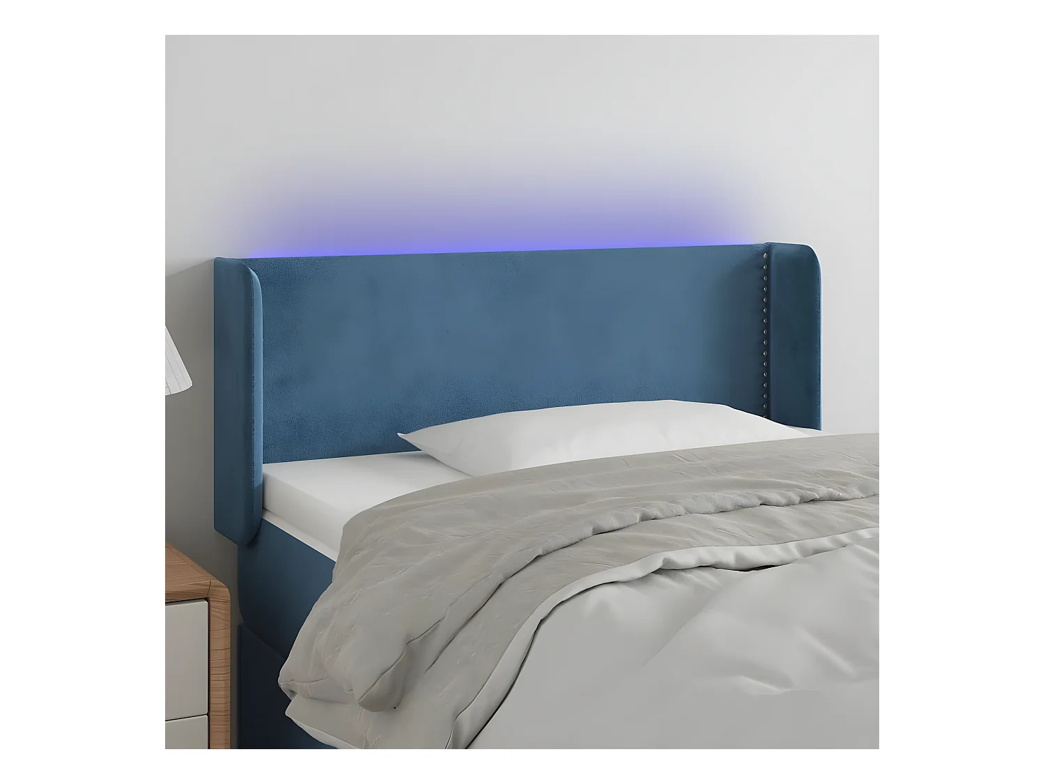 Tête de lit à LED Bleu foncé 103x16x78/88 cm Velours