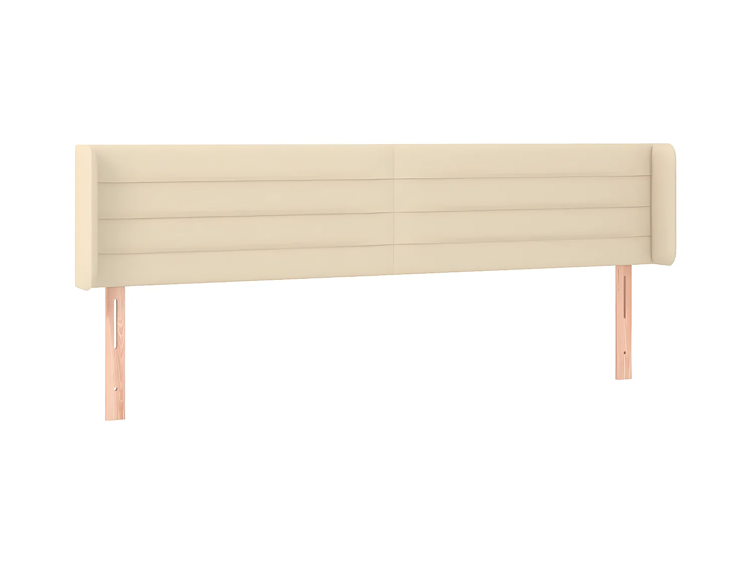 Cabecero de tela color crema 203x16x78/88 cm