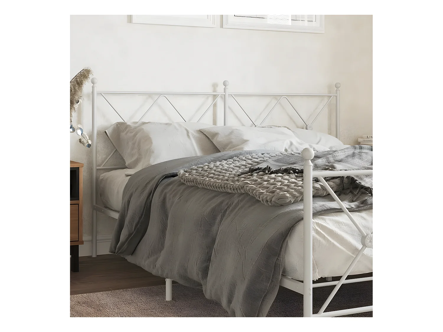 Tête de lit métal blanc 160 cm