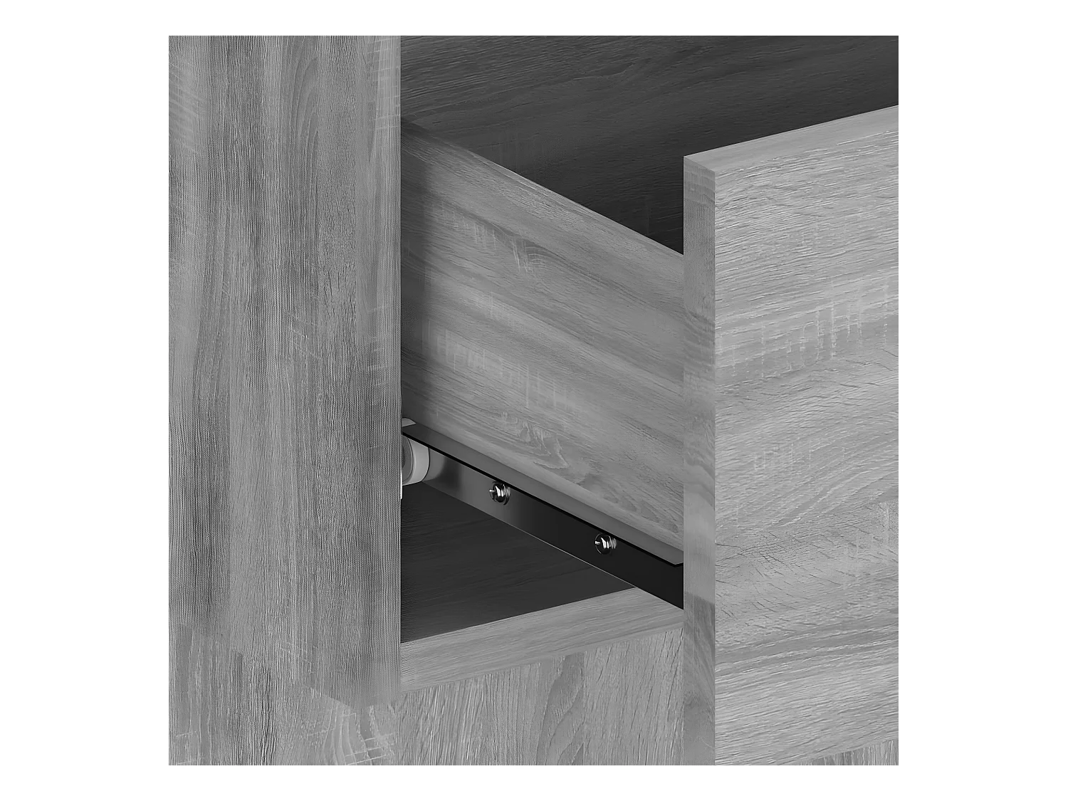 Cabecero de cama con mesitas madera contrachapada gris Sonoma