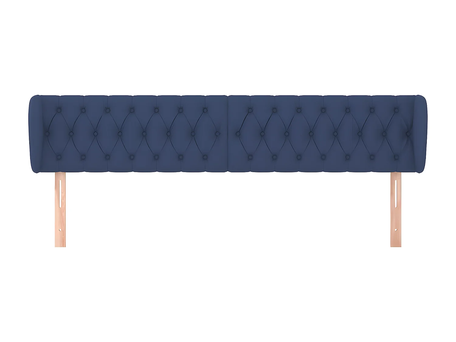 Tête de lit avec oreilles Bleu 203x23x78/88 cm Tissu