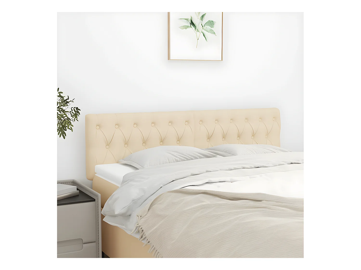 Têtes de lit 2 pièces Crème 80x7x78/88 cm Tissu