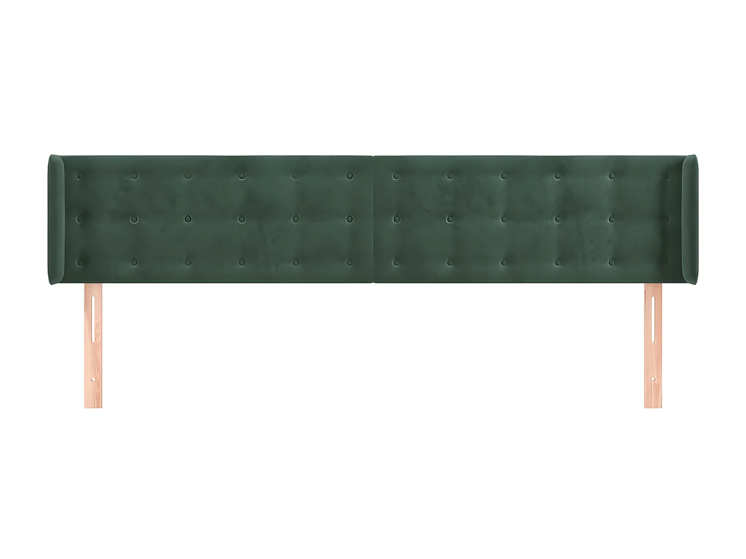 Tête de lit avec oreilles Vert foncé 183x16x78/88 cm Velours